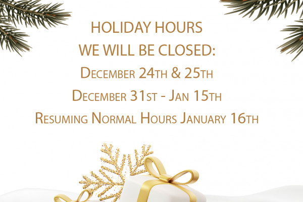 Tasting Room Holiday Hours